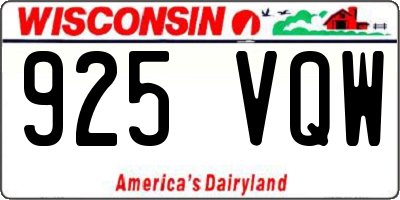 WI license plate 925VQW