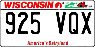 WI license plate 925VQX