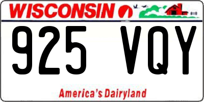 WI license plate 925VQY