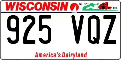 WI license plate 925VQZ
