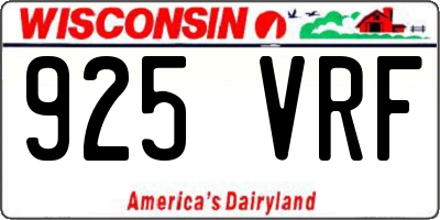 WI license plate 925VRF