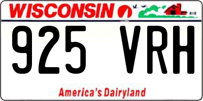 WI license plate 925VRH