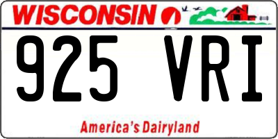 WI license plate 925VRI