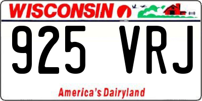WI license plate 925VRJ