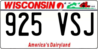 WI license plate 925VSJ