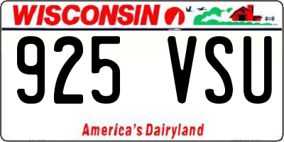 WI license plate 925VSU