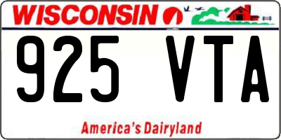 WI license plate 925VTA