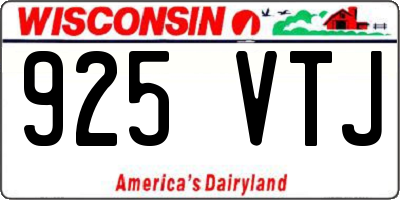 WI license plate 925VTJ