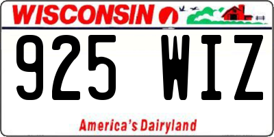 WI license plate 925WIZ