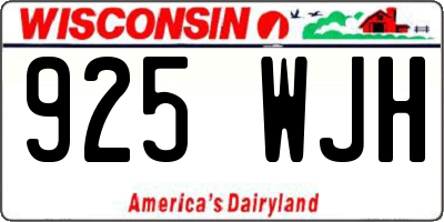 WI license plate 925WJH