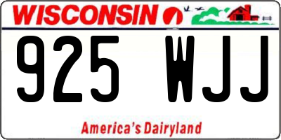 WI license plate 925WJJ