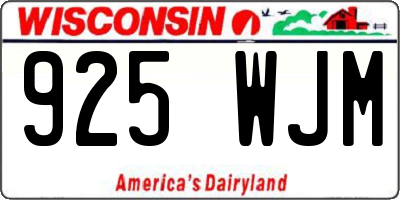 WI license plate 925WJM