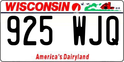 WI license plate 925WJQ