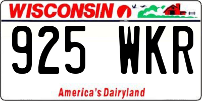 WI license plate 925WKR