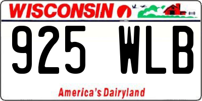 WI license plate 925WLB