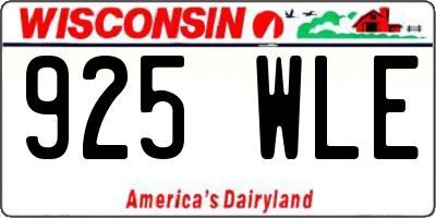 WI license plate 925WLE