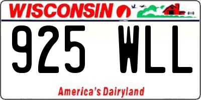 WI license plate 925WLL
