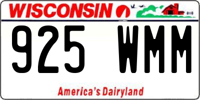 WI license plate 925WMM