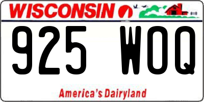 WI license plate 925WOQ