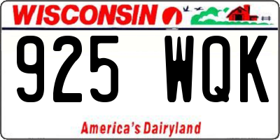 WI license plate 925WQK