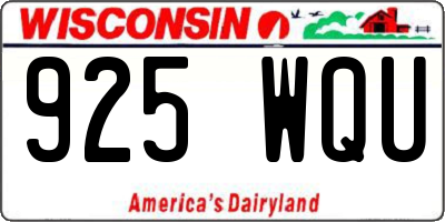 WI license plate 925WQU