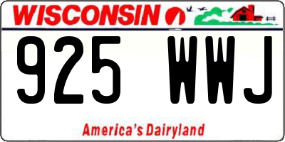 WI license plate 925WWJ