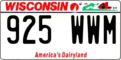 WI license plate 925WWM