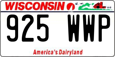 WI license plate 925WWP