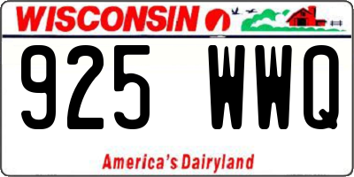 WI license plate 925WWQ