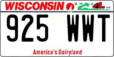 WI license plate 925WWT