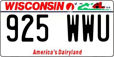 WI license plate 925WWU