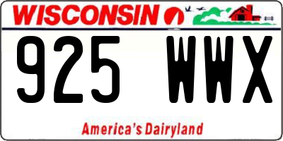WI license plate 925WWX