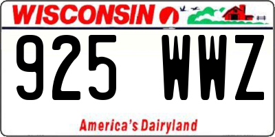 WI license plate 925WWZ