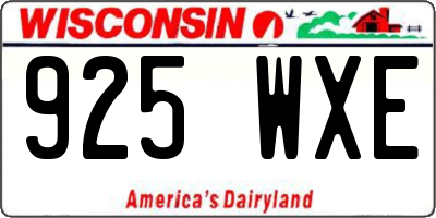WI license plate 925WXE