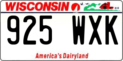WI license plate 925WXK