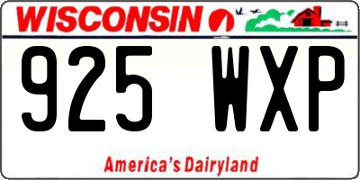 WI license plate 925WXP