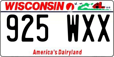 WI license plate 925WXX
