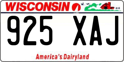 WI license plate 925XAJ