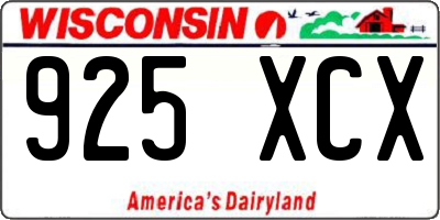 WI license plate 925XCX