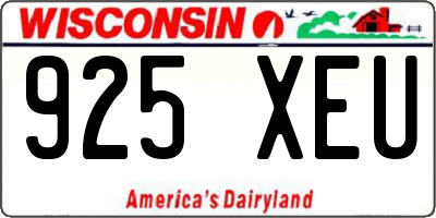 WI license plate 925XEU