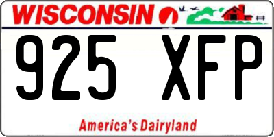 WI license plate 925XFP
