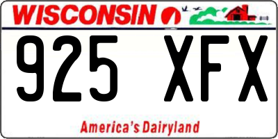WI license plate 925XFX