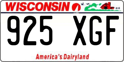 WI license plate 925XGF