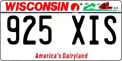 WI license plate 925XIS