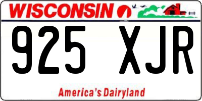 WI license plate 925XJR