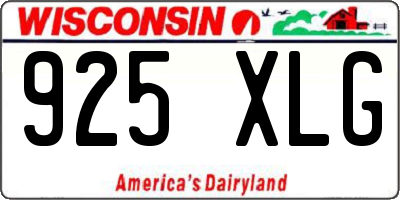 WI license plate 925XLG