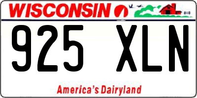 WI license plate 925XLN