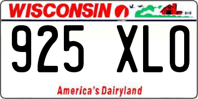 WI license plate 925XLO