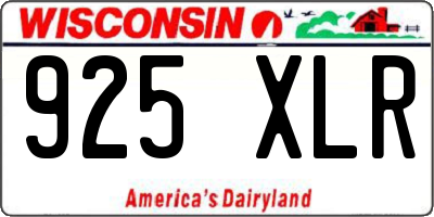 WI license plate 925XLR