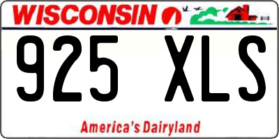 WI license plate 925XLS